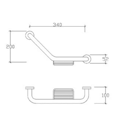 Μπάρα στήριξης με σπογγοθήκη 34 cm 74108